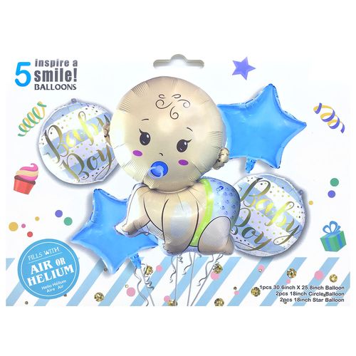 Baby Crawl Shaped Foil Balloon Set 5pcs