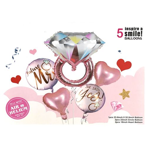 Future Mrs Ring Foil Balloon Set 5pcs