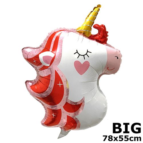 Unicorn Head Girly Foil Balloon 30inch (loose)