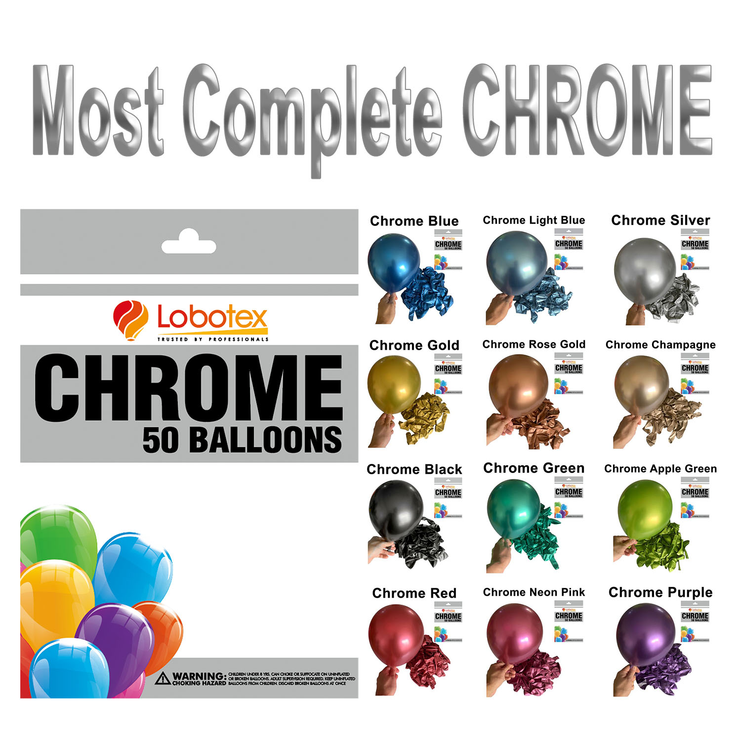 10inch Chrome Balloon (50 per pack) size10 1.8g